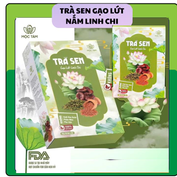 Mẫu mới Trà Sen Gạo lứt linh chi, Trà Sen Mộc Tâm túi lọc sẵn 30 gói Thơm vị thanh gói lọc tiện lợi