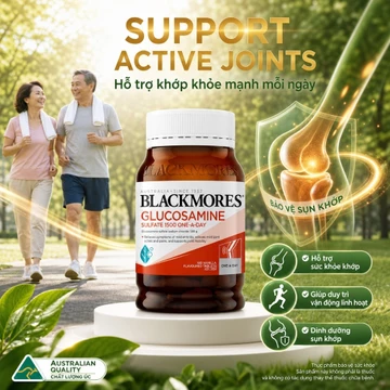 Blackmores Glucosamine Sulfate 1500mg One-A-Day 180 Tablets Viên Uống Glucosamine Hỗ Trợ Sức Khỏe Xương Khớp Hàng Úc