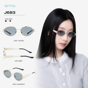 [SUMMER SALE] Kính râm thời trang ANNA dáng oval chất liệu kim loại tròng chống chói và tia UV J683