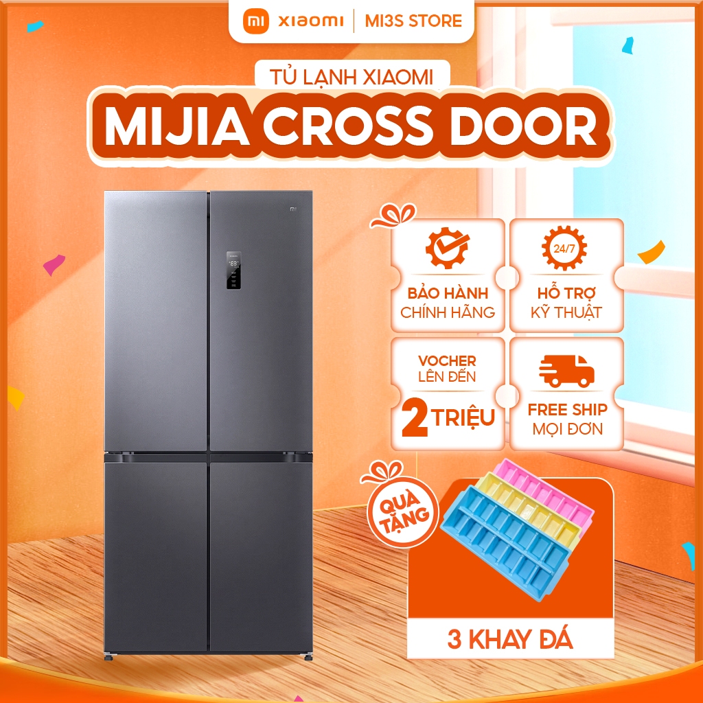 Tủ Lạnh Xiaomi Mijia Cross Door 510L | Inverter, Tiết Kiệm Điện, Khử Khuẩn Ag+, 4 Cánh, Bản Quốc Tế