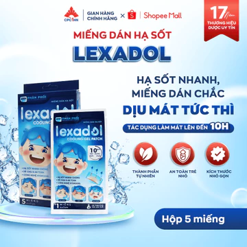 Miếng Dán Hạ Sốt Lexadol Hạ Nhiệt Nhanh Giữ Mát Túc Thì Trong 10 Giờ Hộp 5 Miếng