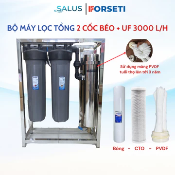 Máy Lọc Tổng Đầu Nguồn UF Bao Gồm Cốc Béo + Màng UF 3000L/H Dùng Lọc Nước Sinh Hoạt