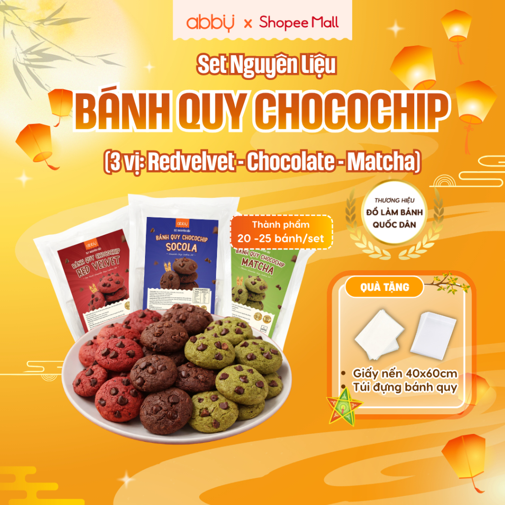 [ABBY] Set làm bánh Chocochip Cookie – Nguyên liệu làm bánh quy – Thành phẩm 20 – 25 chiếc