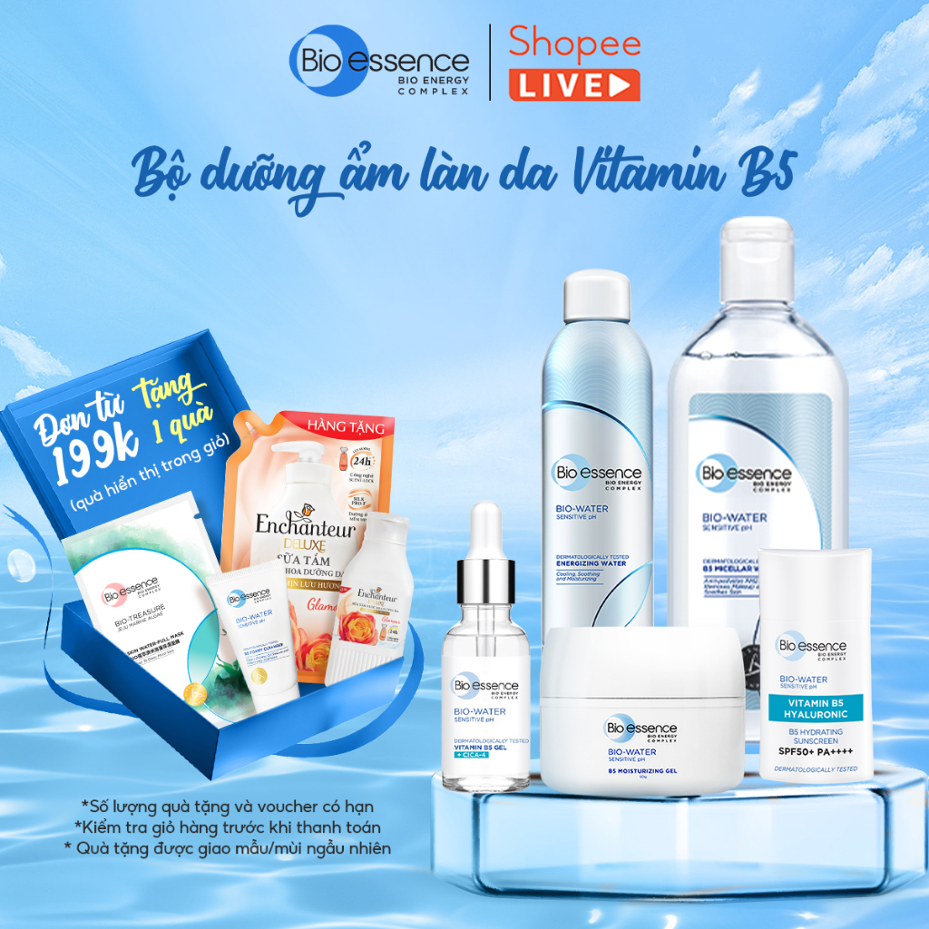 Bio-essence Vitamin B5 – Dưỡng Ẩm Làm Dịu Da: Tinh Chất Serum, Kem Dưỡng, Xịt Khoáng, Tẩy Trang, Kem Chống Nắng - LIVE