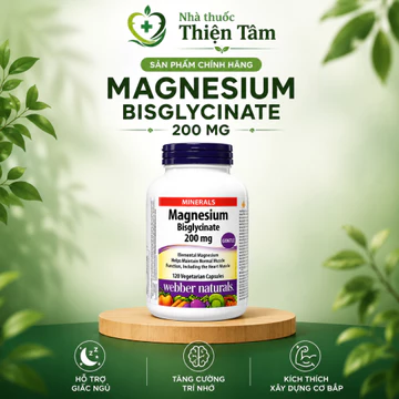 Viên Uống Magnesium Bisglycinate Webber Naturals Hỗ Trợ Giấc Ngủ, Giảm Căng Thẳng, Hỗ Trợ Xương Khớp