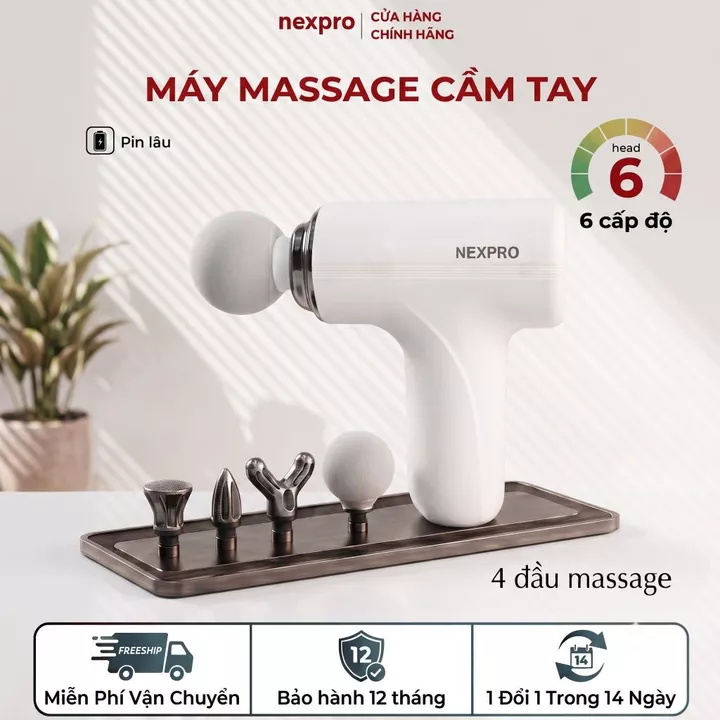 Máy Massage Cổ Vai Gáy , Máy Massage Cầm Tay Nexpro 6 Chế Độ -Bảo Hành 12 tháng