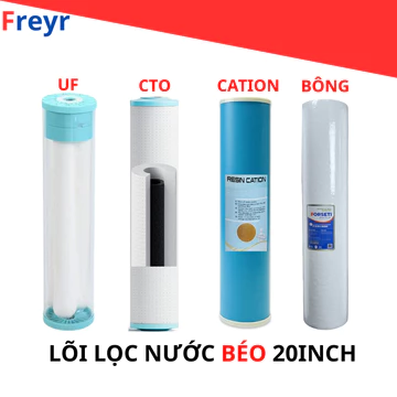 Lõi Lọc Dùng Cho Cốc Lọc Béo 20 Inch | PP Bông – CTO – Cation – UF PVDF | Lọc Nước Đầu Nguồn