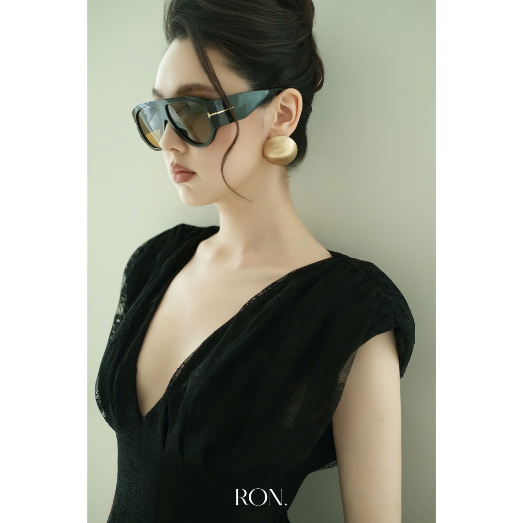 RON - Áo Ren Vai Nữ Cổ Chữ V Dáng Ôm Thanh Lịch Dễ Phối Đồ