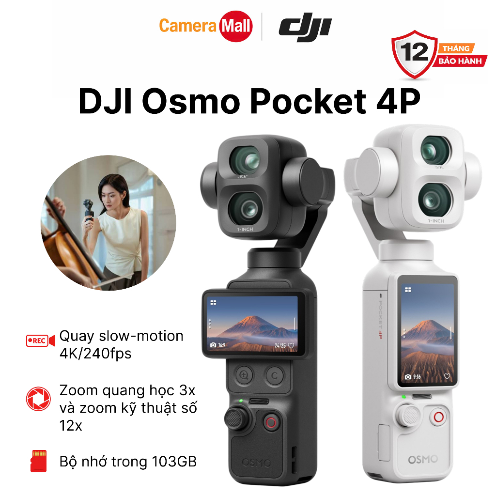 DJI Osmo Pocket 4P Standard Combo - Camera Gimbal 4K | ActiveTrack 7.0 CMOS 1 Inch 107GB Bộ Nhớ Trong | Chính Hãng BH12T | BigBuy360 - bigbuy360.vn