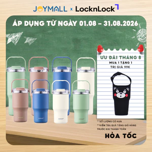 Bình Giữ Nhiệt Phủ Sứ LocknLock LHC4430 LHC4431, Kèm Ống Hút Và Tay Cầm, Hàng Chính Hãng - JoyMall