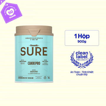 Sữa bột Vinamilk Sure CanxiPro 900g (Hộp thiếc) - Sữa bổ sung Canxi cho người già cao tuổi, Tốt cho xương khớp