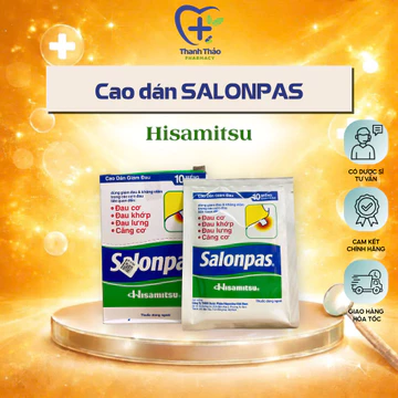 Cao dán SALONPAS Hisamitsu Giảm Đau Vai, Đau Lưng, Đau Cơ ( Gói 10 miếng)