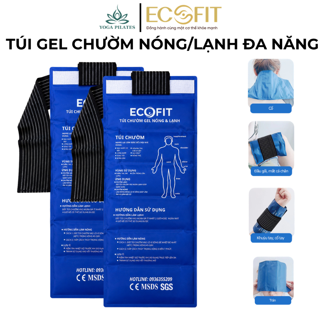 Túi Gel Chườm Nóng Lạnh Đa Năng ECOFIT Có Dây Cố Định, Thư Giãn Cơ Bắp, Hỗ Trợ Phục Hồi Sau Vận Động