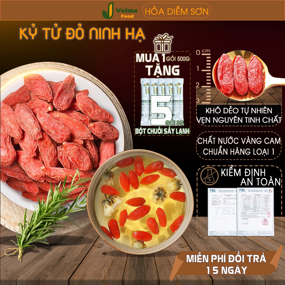 Kỷ tử đỏ VELMA FOOD, Loại thượng hạng làm đẹp da, cải thiện thị lực