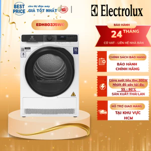 EDH803J5WC Máy sấy bơm nhiệt Electrolux 8kg UltimateCare 500 EDH803J5WC