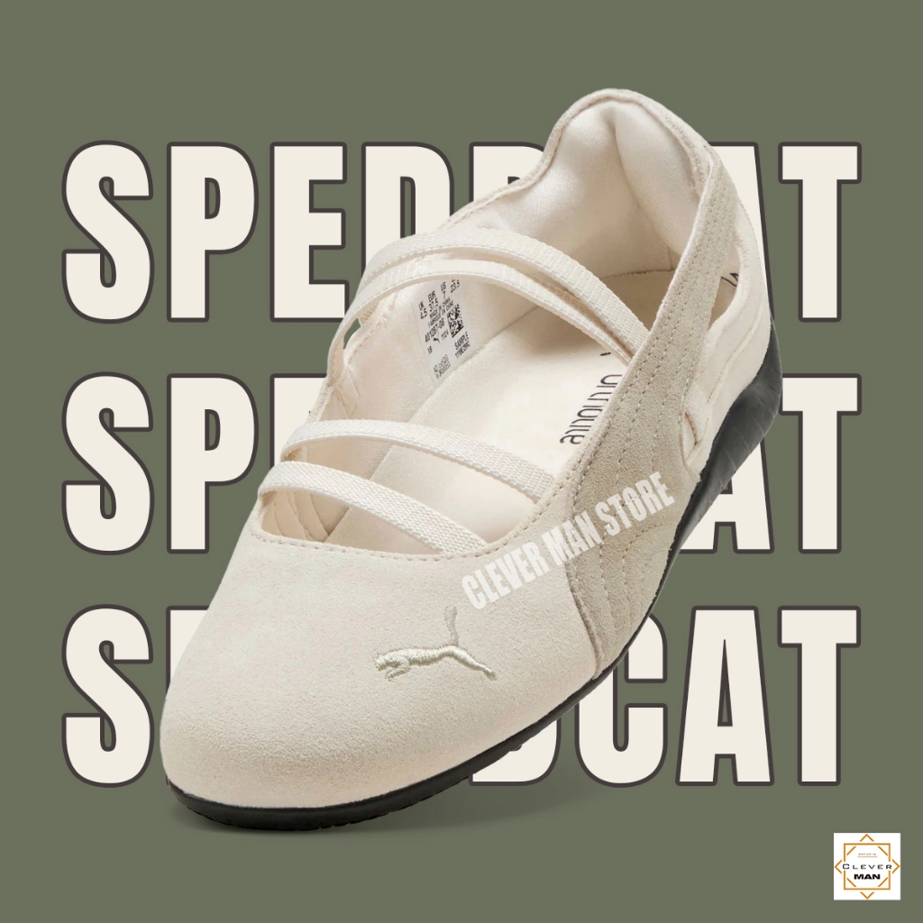 Giày Búp Bê Nữ PM Speedcat Ballet White AIpine Màu Trắng Kem Xám Clever Man Store Kèm Hộp Bảo Vệ