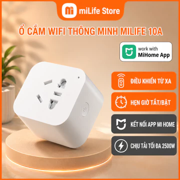 Ổ cắm thông minh wifi miLife 10A mihome app, hẹn giờ tắt bật - Ổ cắm thông minh kết nối Wifi