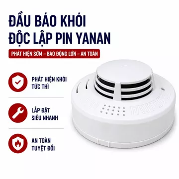 Đầu Báo Khói Độc Lập Dùng Pin Yanan - Cảm Biến Khói Quang Điện Siêu Nhạy, Báo Động 120dB