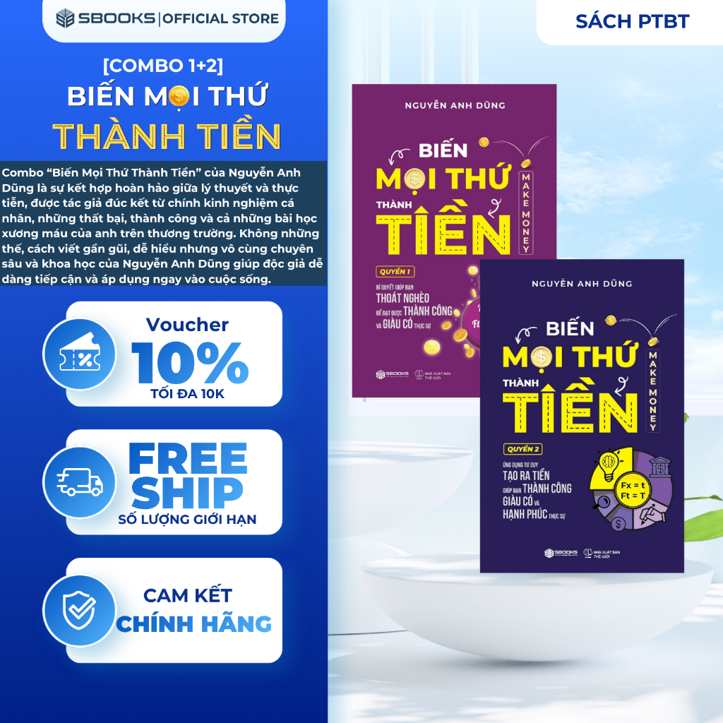 Combo 2 Cuốn Sách: Biến Mọi Thứ Thành Tiền (Quyển 1+2) - SBOOKS