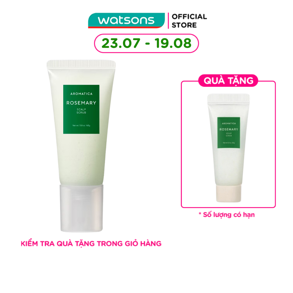 Tẩy Tế Bào Chết Da Đầu Aromatica Chiết Xuất Hương Thảo 165ml