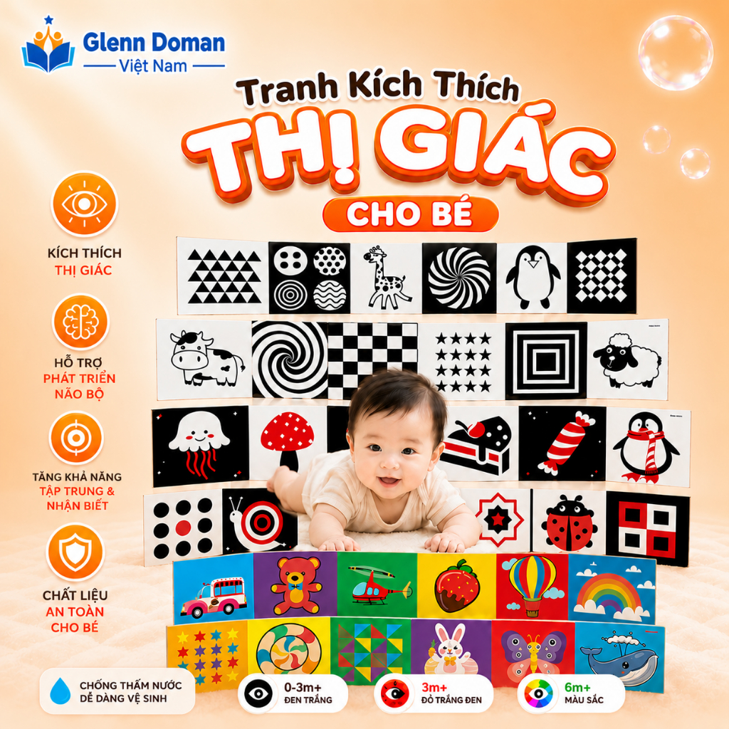 COMBO 3 Bộ Tranh Kích Thích Thị Giác TNBOOKS Cho Bé Từ 0 – 12 Tháng
