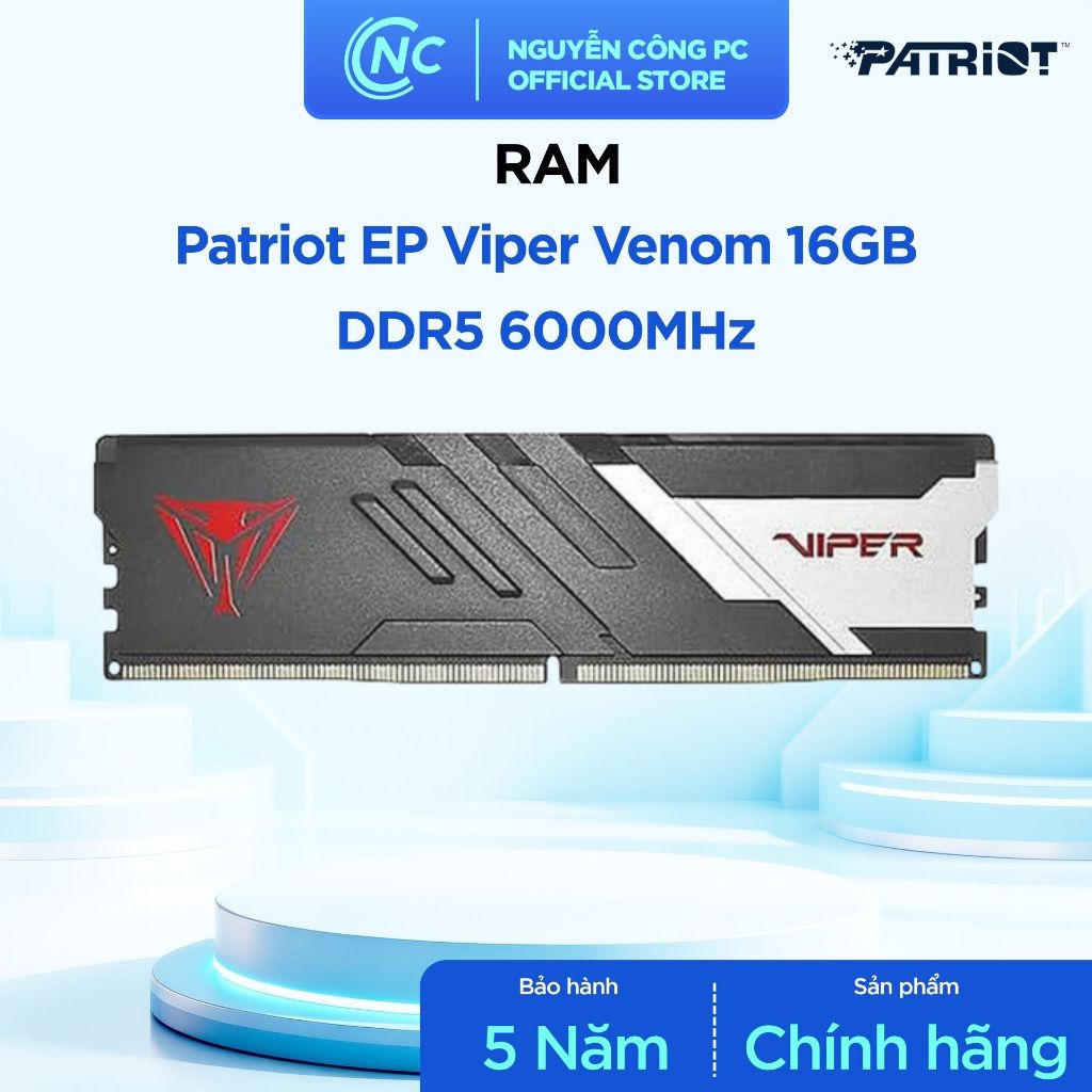 RAM Patriot Viper Venom 16GB DDR5 6000MHz - 1x16GB, Intel LGA1700/AMD AM5 - BH 60 tháng | BigBuy360 - bigbuy360.vn