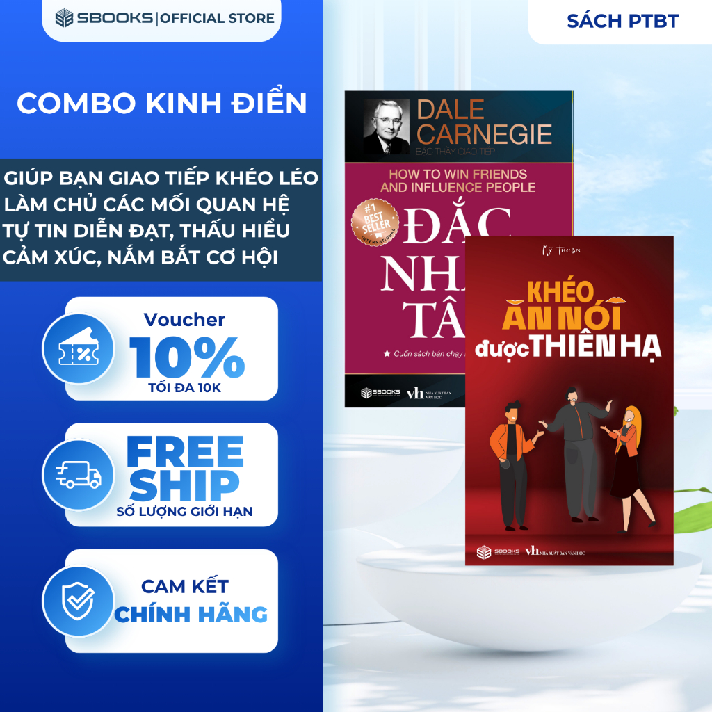 Sách - Combo 2 cuốn: Đắc Nhân Tâm + Khéo Ăn Nói Được Thiên Hạ - SBOOKS