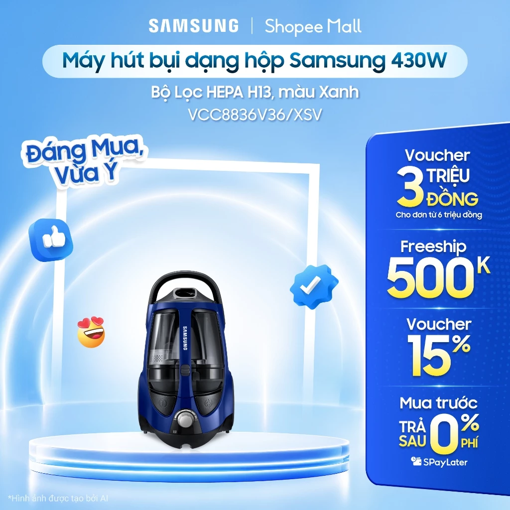 Máy hút bụi Samsung màu xanh