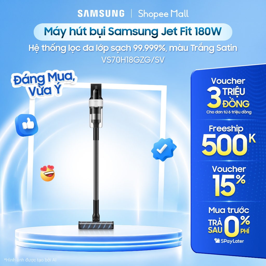 Máy hút bụi Samsung Jet Fit màu Trắng Satin