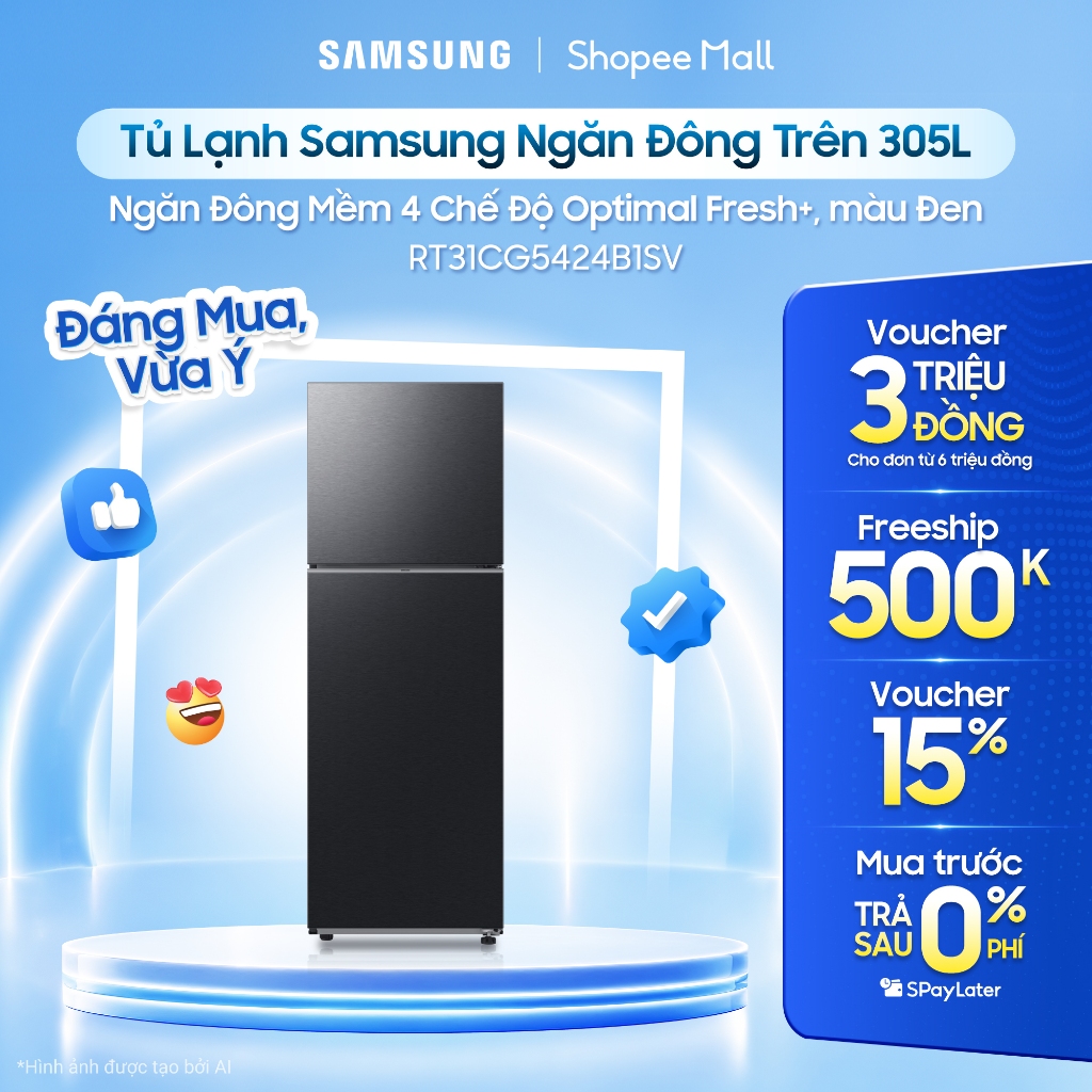 Tủ lạnh Samsung RT31CG5424B1SV màu đen