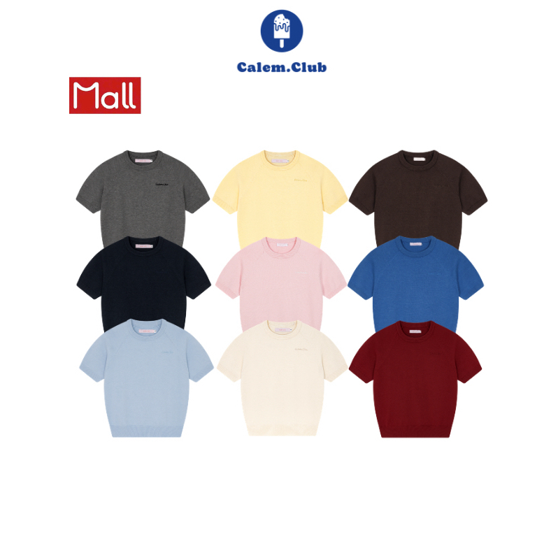 Calem.Club - Áo len dệt kim tay ngắn COLORWAY KNIT thêu chữ co giãn mềm mại tay raglan mặc hằng ngày | BigBuy360 - bigbuy360.vn
