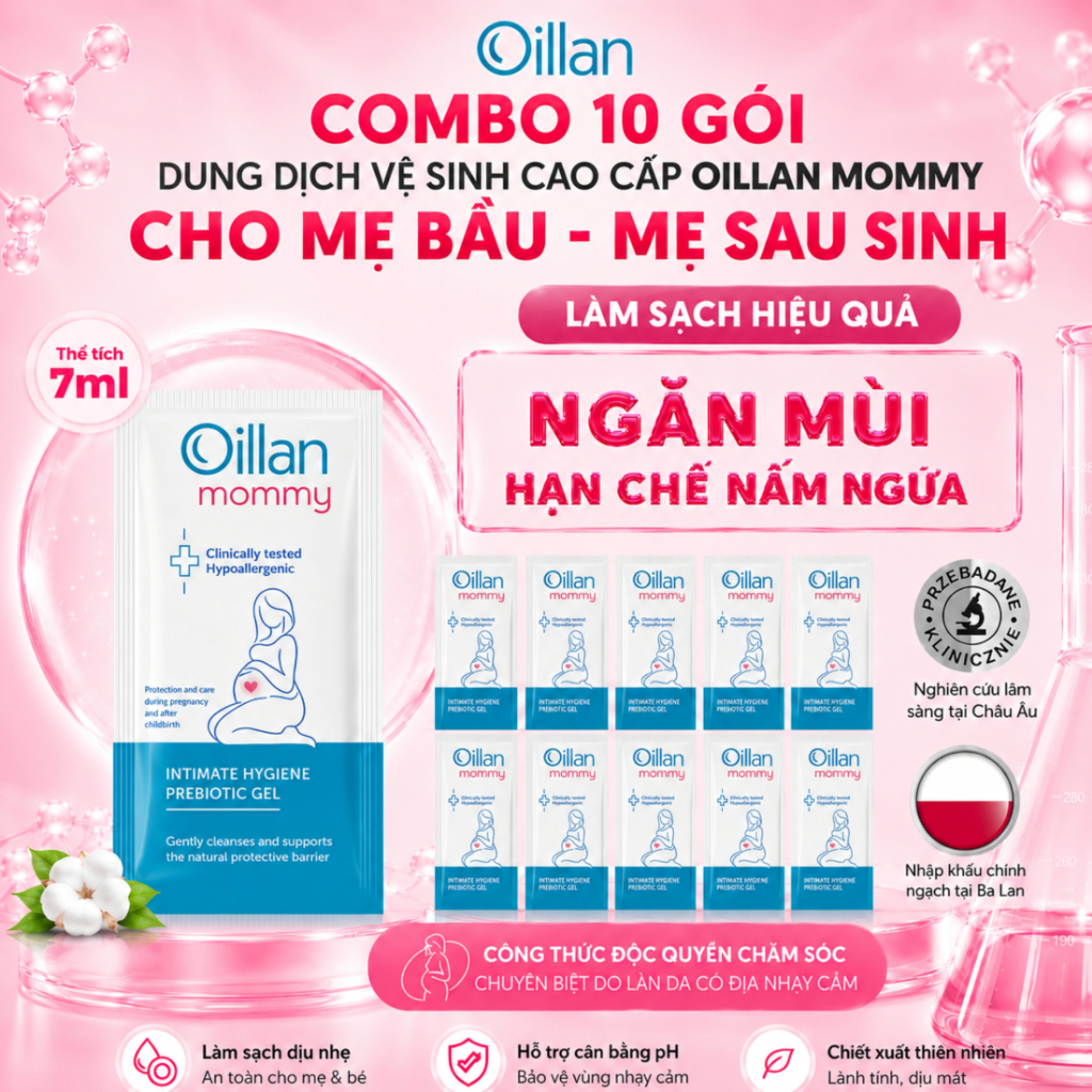 [Gói Trải Nghiệm] Dung Dịch Vệ Sinh Cho Nữ Bầu Oillan Mommy 7ml - Dung dịch vệ sinh dành cho mẹ bầu & mẹ sau sinh