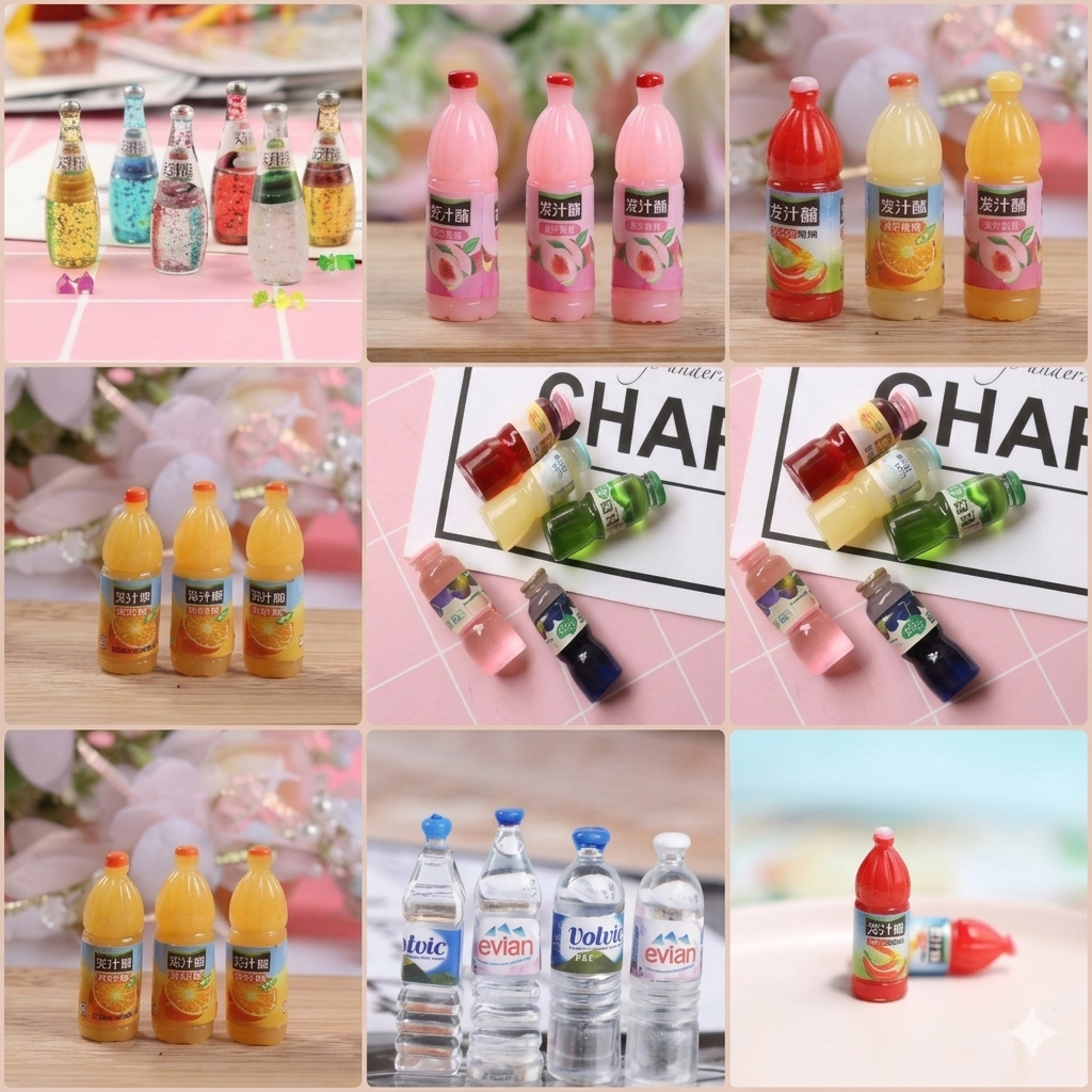 [Mô hình thu nhỏ] chai nước lọc rượi trái cây hàn quốc phụ kiện  trang trí bàn làm việc nhà cửa