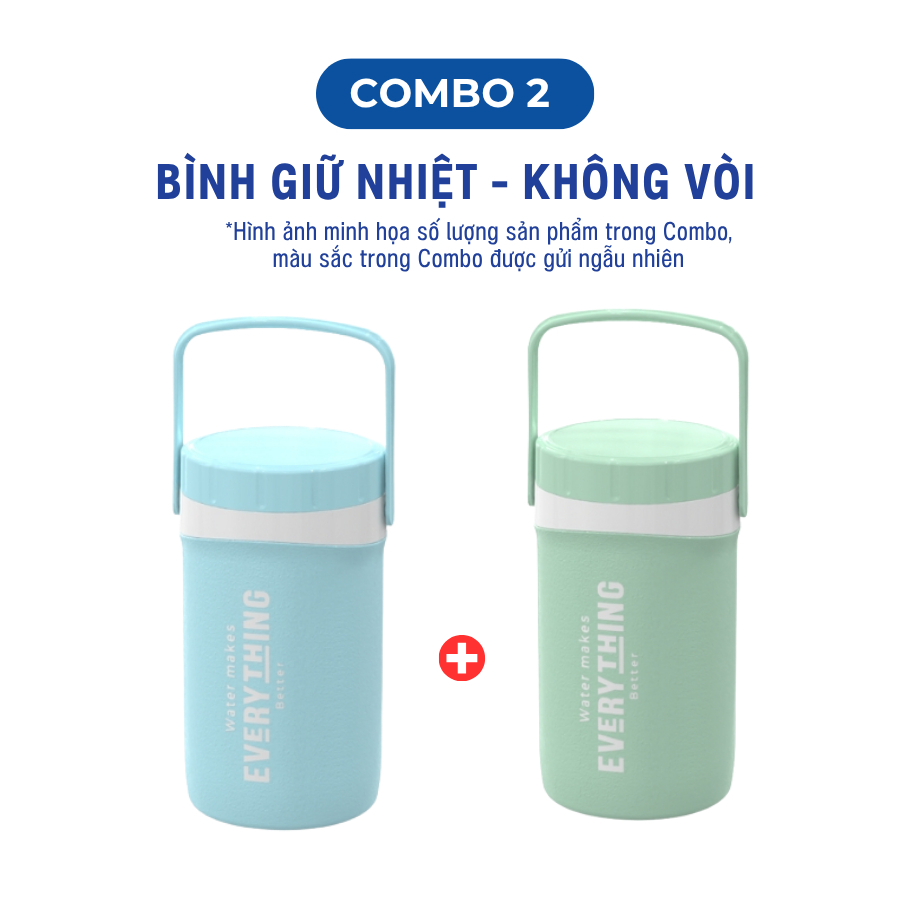 [Màu ngẫu nhiên] Combo 2 Bình giữ nhiệt không vòi 2L 3L 4L Matsu, nhựa Duy Tân an toàn, nhỏ gọn dễ dàng mang đi