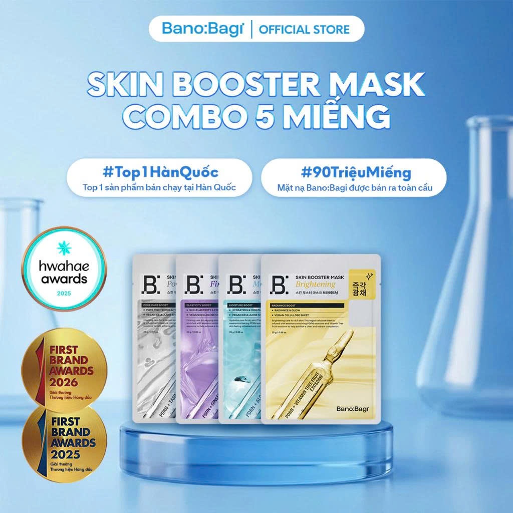 Hộp 5 Miếng Mặt Nạ Bano:Bagi Skin Booster Chăm Sóc Mọi Loại Da 25ml