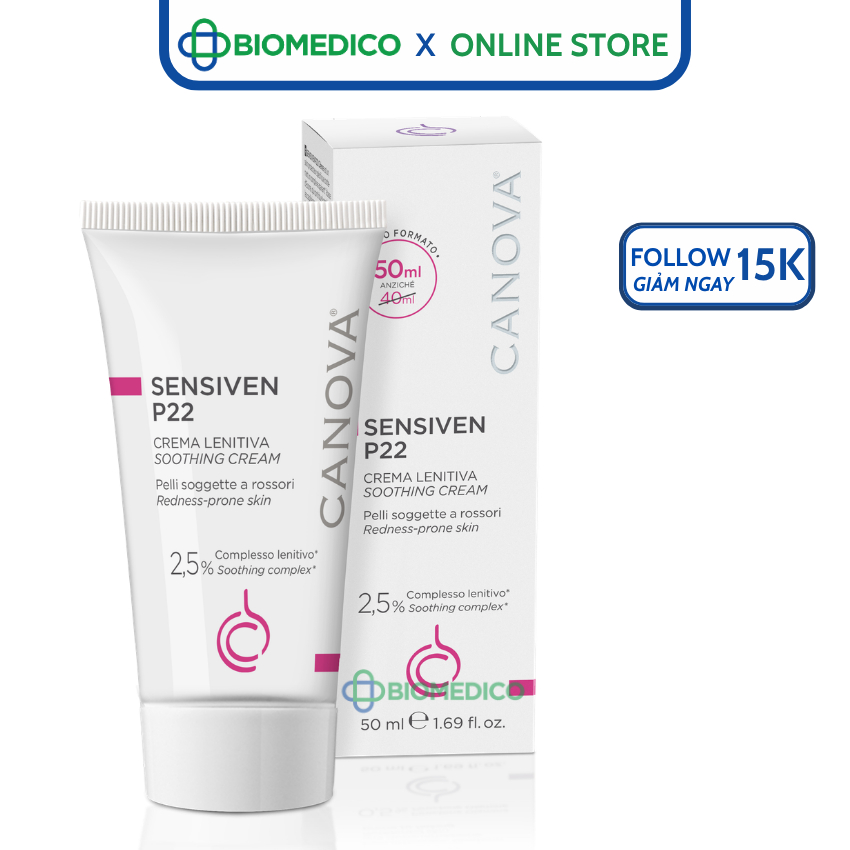 Kem làm dịu da, dưỡng ẩm CANOVA SENSIVEN P22 – SOOTHING CREAM cho da nhạy cảm 50ml