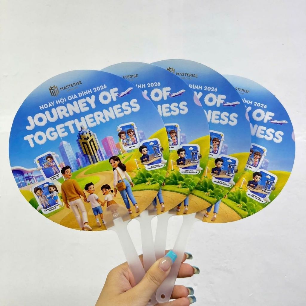 Set 10-50 Cái Quạt Tròn 17Cm IN THEO YÊU CẦU Tùy Chỉnh Hình Ảnh Thiết Kế Riêng, Chất Lượng