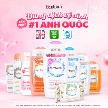 Dung Dịch Vệ Sinh Phụ Nữ Anh Quốc Femfresh. Dung dịch vệ sinh dưỡng ẩm dịu nhẹ cho vùng kín dịu nhẹ, sạch thoáng