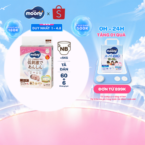 Tã dán Moony Dịu Nhẹ siêu cao cấp NB/S/M/L