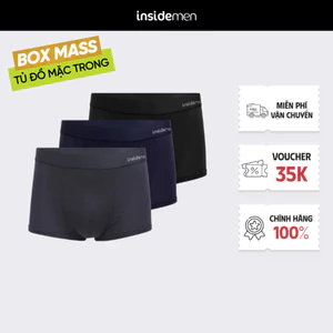 Set 3 Quần Lót Nam Boxer Insidemen ACTIVE Thun Lạnh Vải Mesh Lỗ Tản Nhiệt Mát Mẻ IBX501EDP03