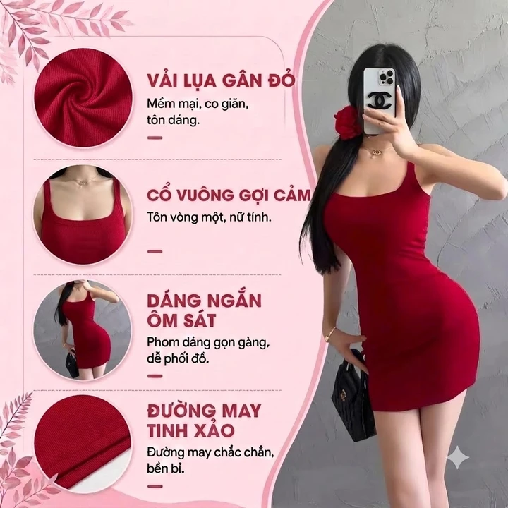 Đầm HAI DÂY BẢN TO Ôm Body Chất Borip Cotton, Váy hai dây ngắn Sát Nách Siêu Sexy Mặc Đi Chơi, Đi Tiệc GOVA DB53
