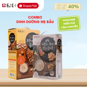 [Combo dinh dưỡng mẹ bầu] Ngũ cốc 5 loại hạt (50 gói) + Ngũ cốc đậu đen (50 gói)