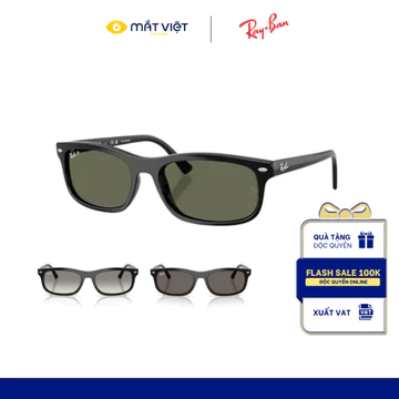 KÍNH MÁT UNISEX RAYBAN 0RB2224F , Kính Mát Nhựa, Kính Mát Chữ Nhật , Kính Mát Thời Trang, Mắt Kính Chính Hãng Mắt Việt