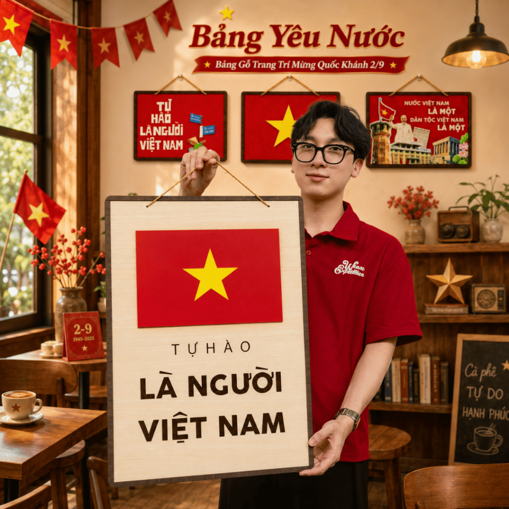 Bảng Gỗ Chủ Đề Việt Nam, Bảng Yêu Nước Trang Trí Mừng Lễ Giải Phóng 30/4, Quốc Khánh 2/9 |||
