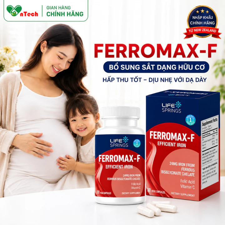Viên uống NZ - FE FORT Everyday Health bổ sung sắt hữu cơ nano sắt cải thiện tình trạng thiếu máu hộp 60 viên