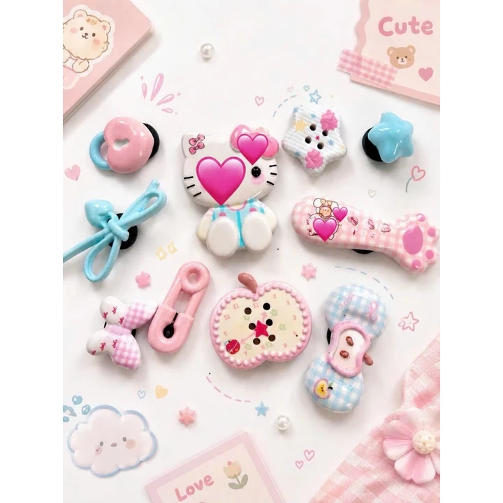 Sét sticker-charm phối theo tông -trang trí giày dép phụ kiện