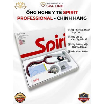 Ống nghe bác sĩ Spirit CK-S601PF - Ống nghe 2 mặt cao cấp chính hãng, đầy đủ phụ kiện, màu đỏ đô