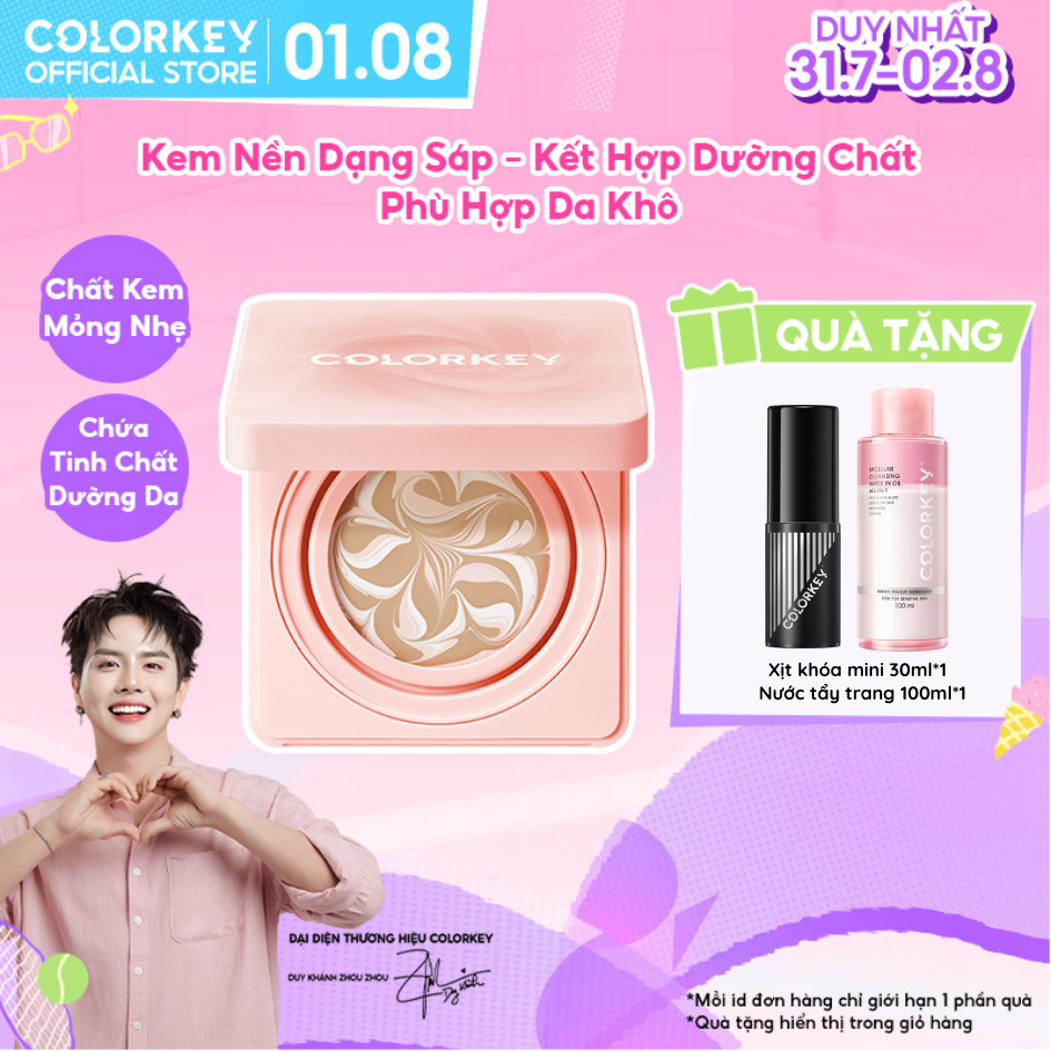 Kem Nền Dạng Sáp Colorkey Essence Balm - Căng Bóng Tự Nhiên, Dưỡng Ẩm Nhẹ, Lâu Trôi 9g