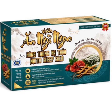 VIÊN ĂN NGŨ NGON ĐÔNG TRÙNG HẠ THẢO NATTO SLEEP GOLD HỘP VỈ 60 VIÊN