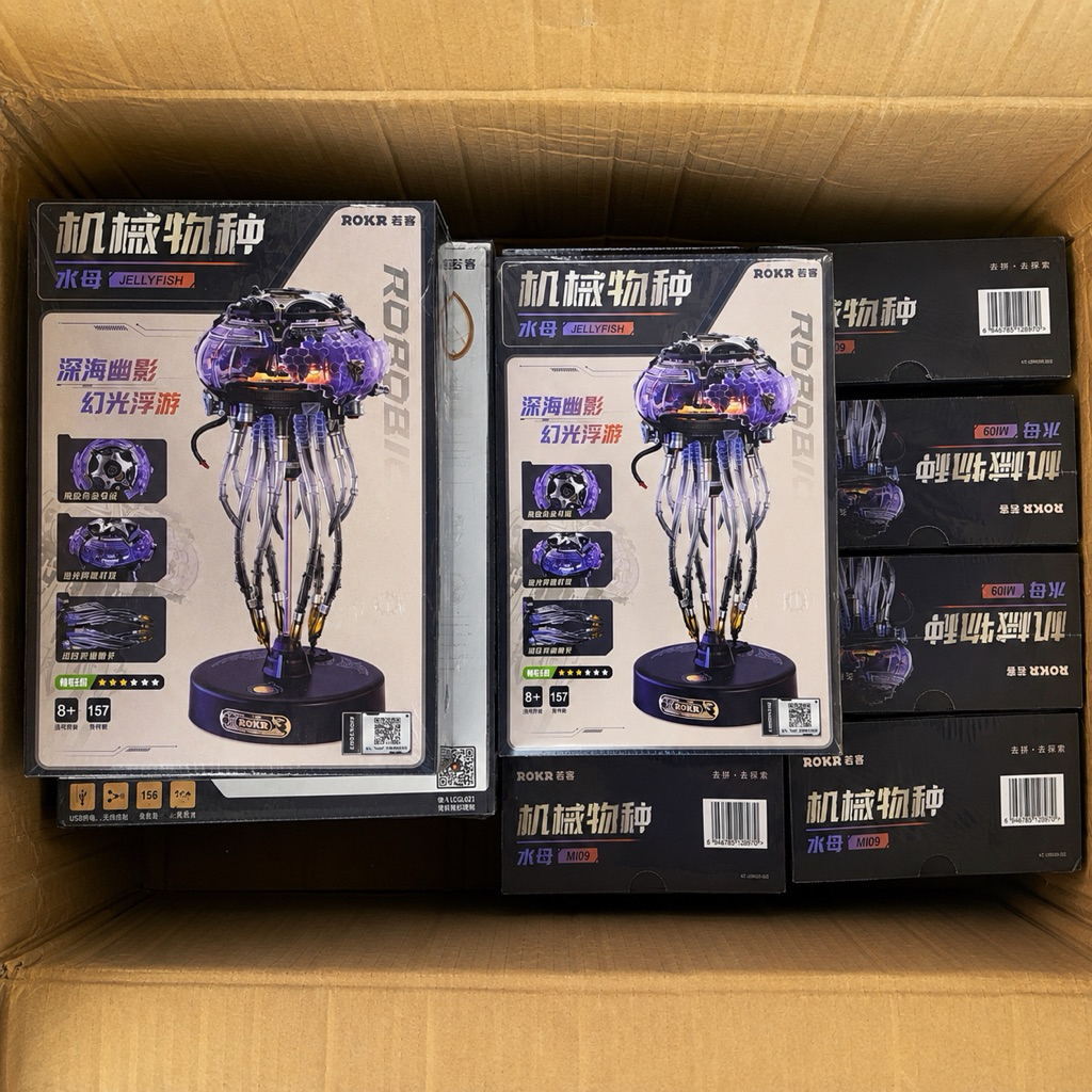 Mô hình lắp ráp DIY ROKR MI09 Jellyfish | Mô hình lắp ráp cơ khí 3D Sứa chuyển động đèn Led | Decor Quà tặng trang trí | BigBuy360 - bigbuy360.vn